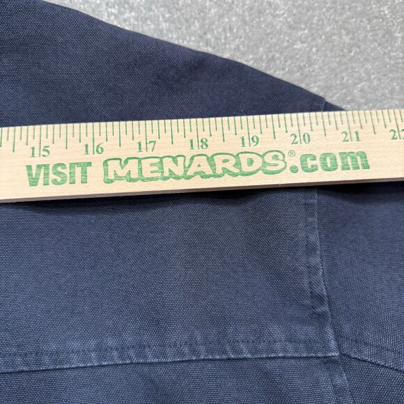 Vintage American Eagle Corduroy Canvas Chore Barn Coat Navy Flannel Mens Sml - Picture 12 of 12